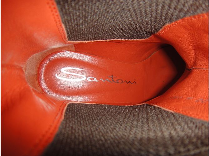 Botines Chelsea Santoni de ante marrón claro - vista 6