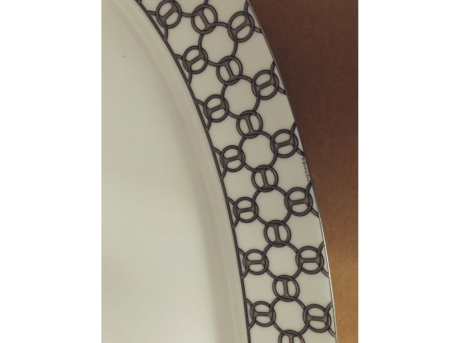 Hermès Hermes Fil D’argent Platter 23” Blanc Beige Gris - vue 2
