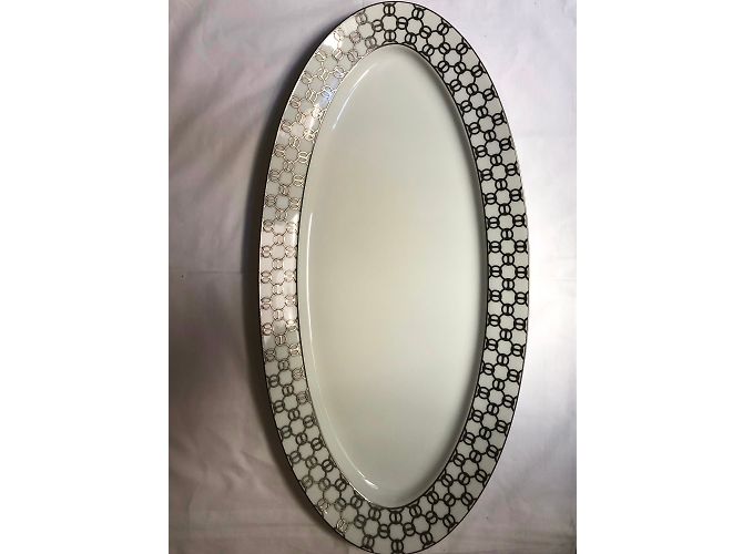 Hermès Hermes Fil D’argent Platter 23” Blanc Beige Gris - vue 3