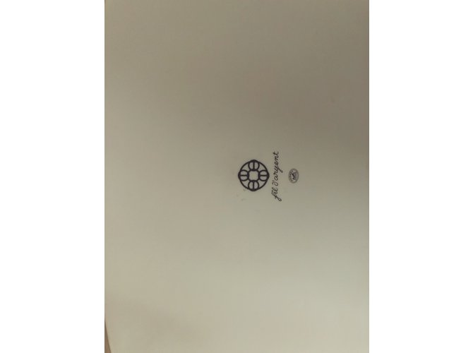 Hermès Hermes Fil D’argent Platter 23” Blanc Beige Gris - vue 5