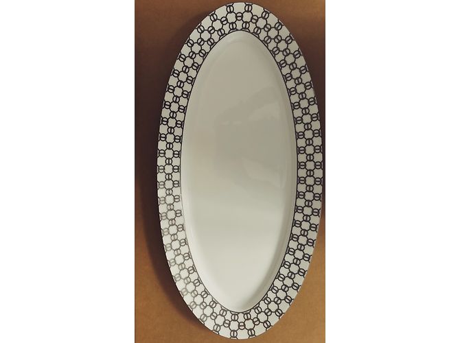 Hermès Hermes Fil D’argent Platter 23” Blanc Beige Gris - vue 6