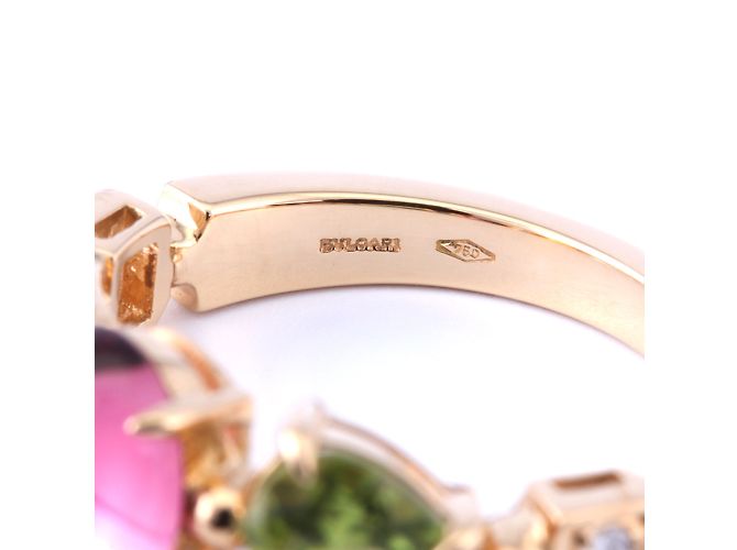 Bulgari Bvlgari 18K-Gelbgold-Diamant-Edelsteinring - Ansicht 3