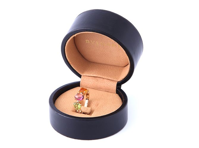 Bulgari Bvlgari 18K-Gelbgold-Diamant-Edelsteinring - Ansicht 4