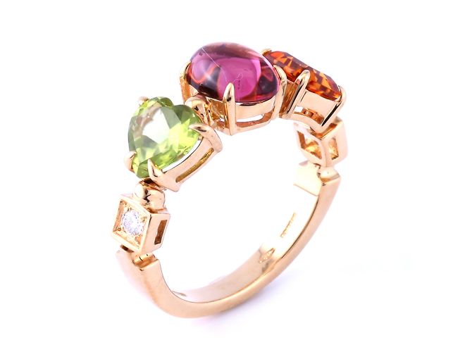 Bulgari Bvlgari 18K-Gelbgold-Diamant-Edelsteinring - Ansicht 6