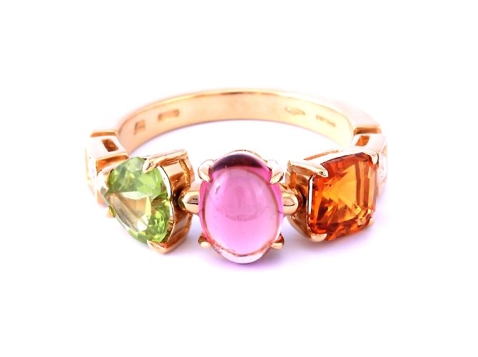 Bulgari Bvlgari 18K-Gelbgold-Diamant-Edelsteinring - Ansicht 7