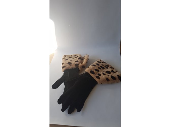 Chanel Luvas Preto Estampa de leopardo - vista 3