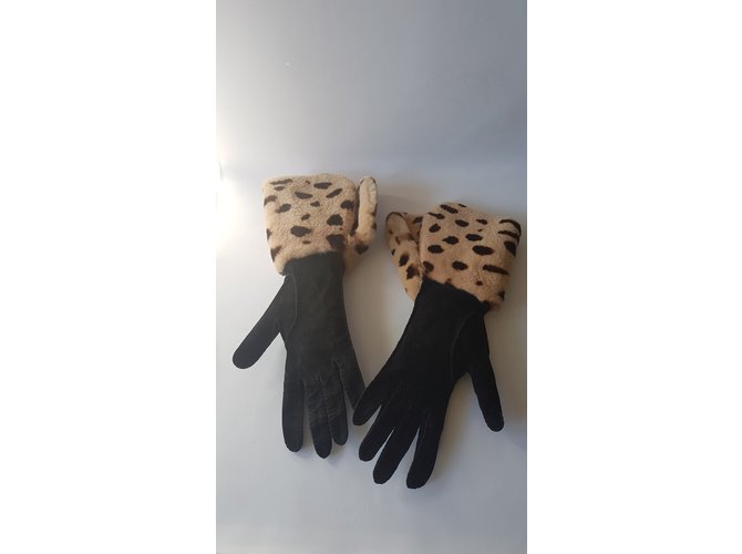Chanel Luvas Preto Estampa de leopardo - vista 4