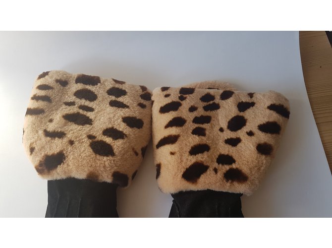 Chanel Luvas Preto Estampa de leopardo - vista 5