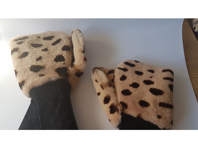 Chanel Luvas Preto Estampa de leopardo - vista 6