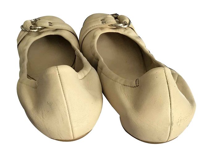 Christian Dior bailarinas Urban piel eggshell 37 Blanco roto - vista 2