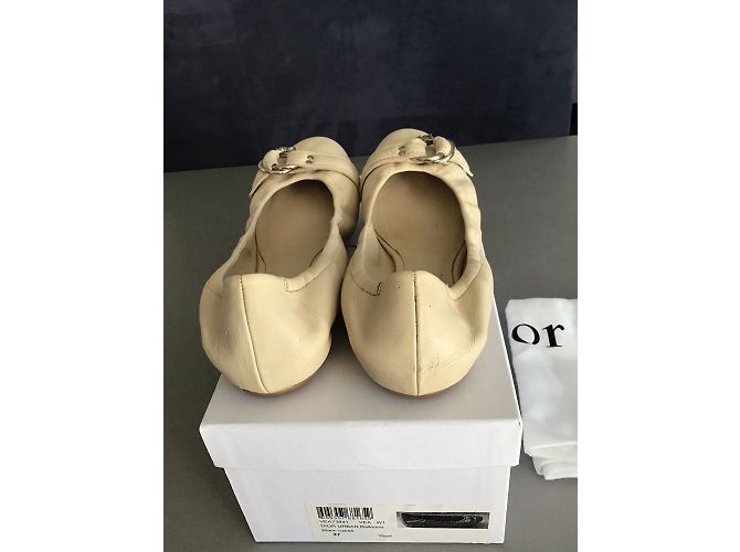 Christian Dior bailarinas Urban piel eggshell 37 Blanco roto - vista 4