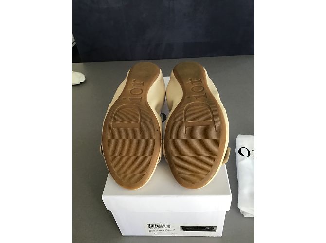 Christian Dior bailarinas Urban piel eggshell 37 Blanco roto - vista 5