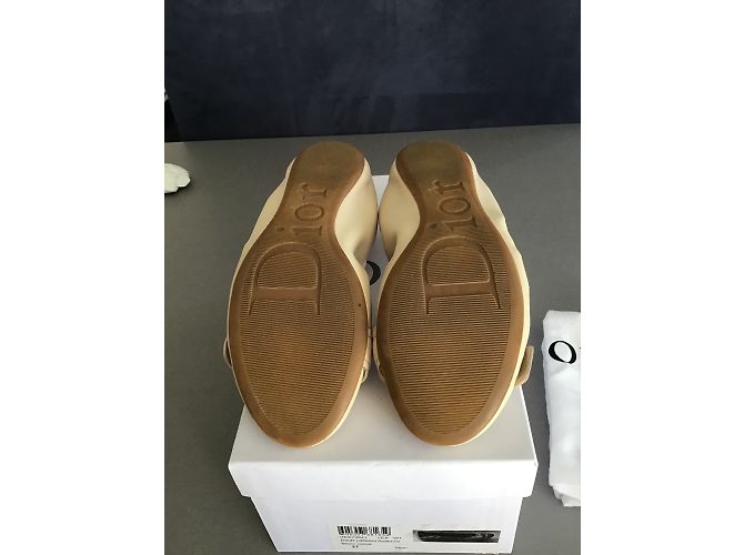 Christian Dior bailarinas Urban piel eggshell 37 Blanco roto - vista 6