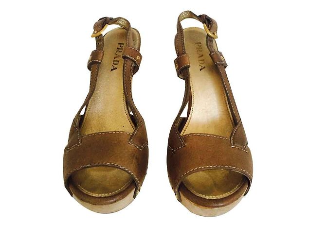 Sandali Prada Beige in Pelle - vista 2