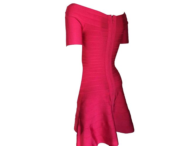 Herve Leger Liza Kleid Fuchsia Viscose Pink - Ansicht 2