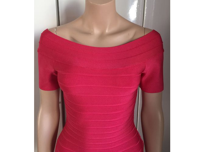 Herve Leger Liza Kleid Fuchsia Viscose Pink - Ansicht 3
