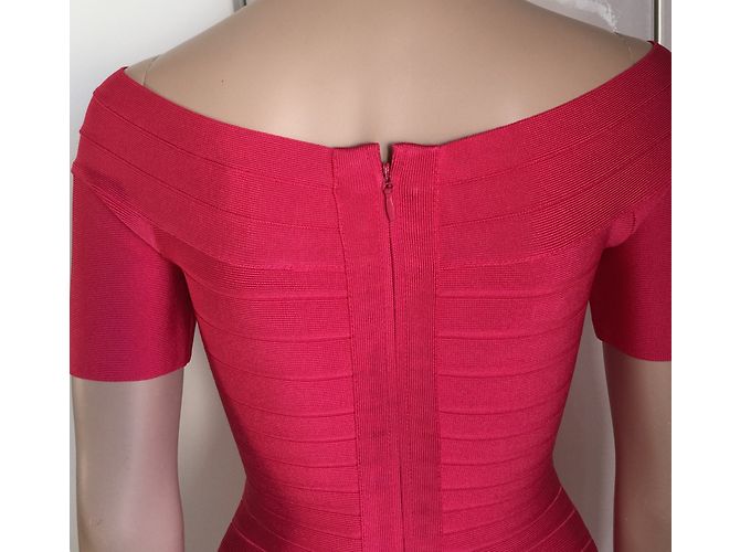 Herve Leger Liza Kleid Fuchsia Viscose Pink - Ansicht 4