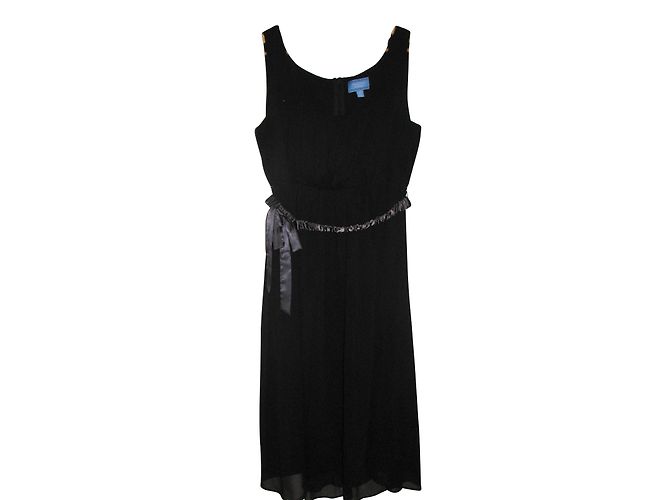 Vera Wang Schwarzes Abendkleid aus Chiffon - Ansicht 2