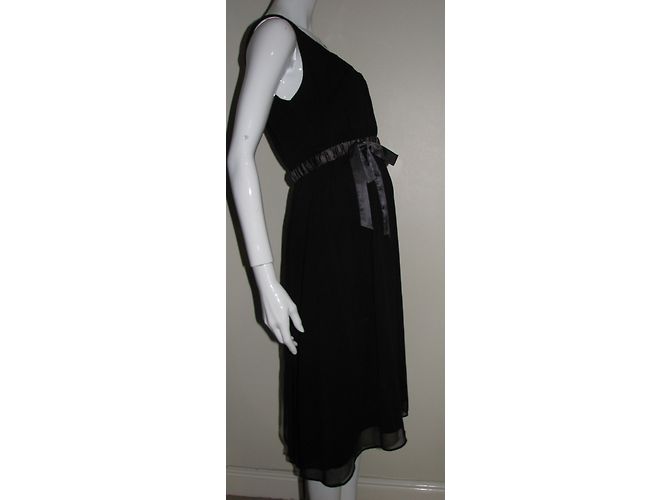 Vera Wang Schwarzes Abendkleid aus Chiffon - Ansicht 4
