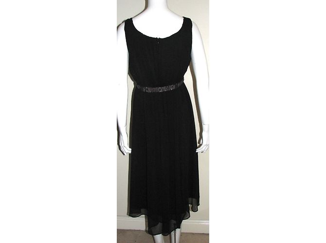 Vera Wang Schwarzes Abendkleid aus Chiffon - Ansicht 5