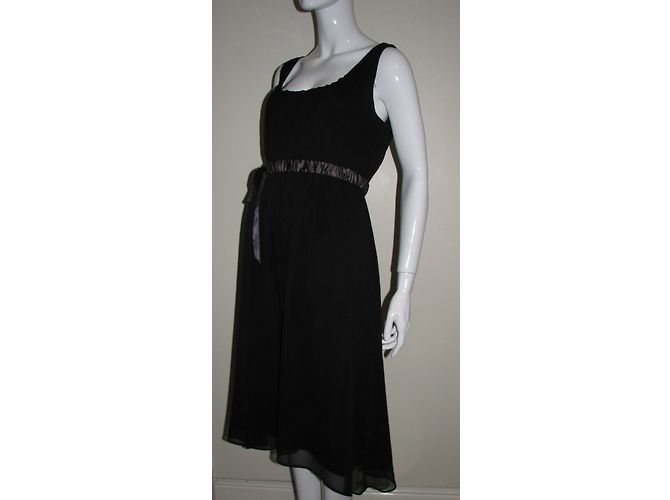 Vera Wang Schwarzes Abendkleid aus Chiffon - Ansicht 6
