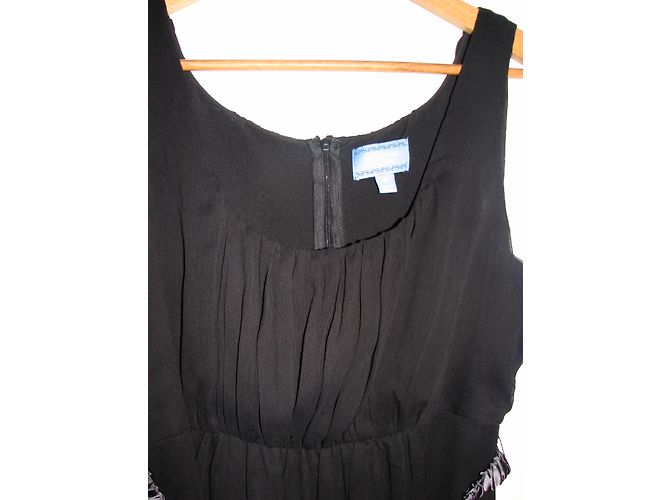 Vera Wang Schwarzes Abendkleid aus Chiffon - Ansicht 7