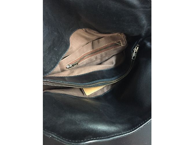 Borsa in pelle nera Aridza Bross Nero - vista 10