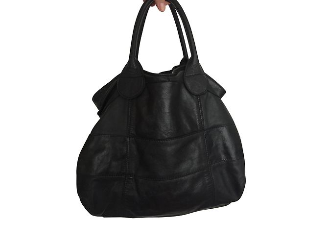 Borsa in pelle nera Aridza Bross Nero - vista 2
