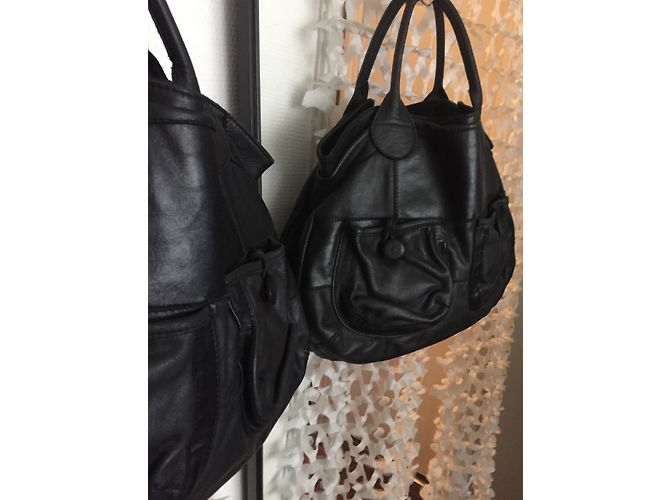 Borsa in pelle nera Aridza Bross Nero - vista 4