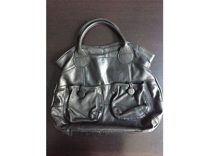 Borsa in pelle nera Aridza Bross Nero - vista 6