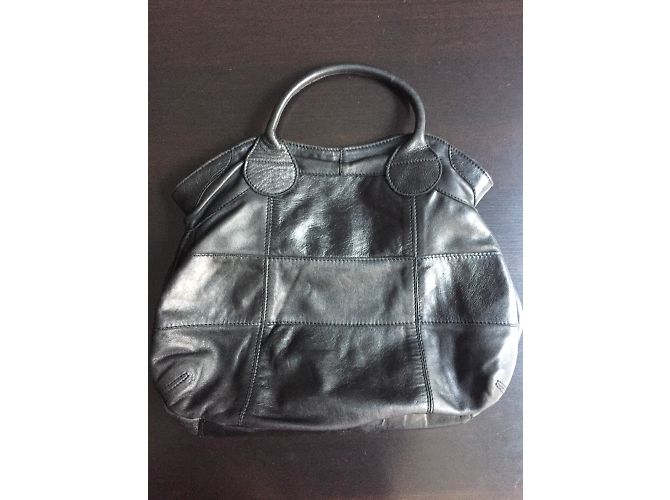 Borsa in pelle nera Aridza Bross Nero - vista 7