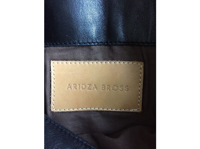 Borsa in pelle nera Aridza Bross Nero - vista 8