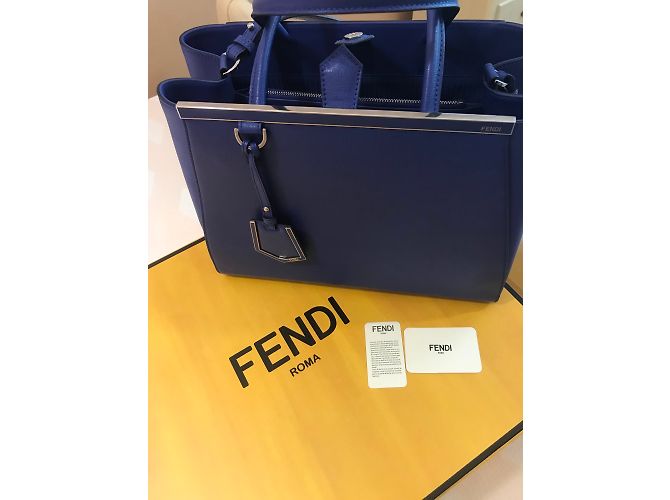 Fendi 2jours Ledertasche Blau - Ansicht 3