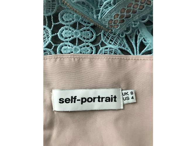 Self Portrait Kleid aus blauer floraler Spitze - Ansicht 2