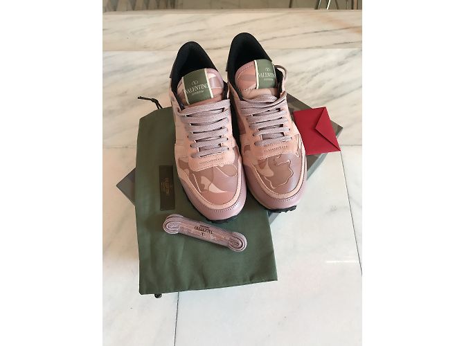 Sneakers Valentino in pelle rosa - vista 3
