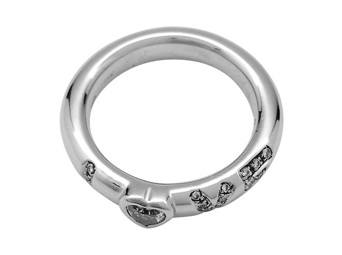 Anello Repossi "Love" in platino e diamanti. - vista 2