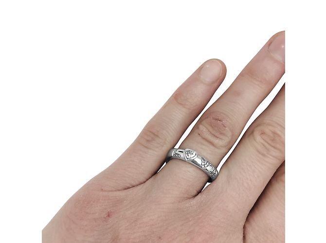 Anello Repossi "Love" in platino e diamanti. - vista 4