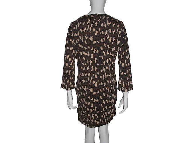 Diane Von Furstenberg Vestido jersey de seda de Gaby Castaño Negro Estampado de leopardo - vista 2