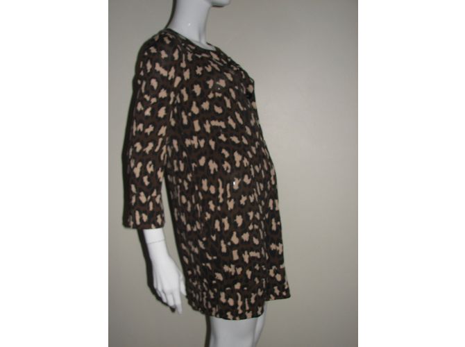 Diane Von Furstenberg Vestido jersey de seda de Gaby Castaño Negro Estampado de leopardo - vista 3