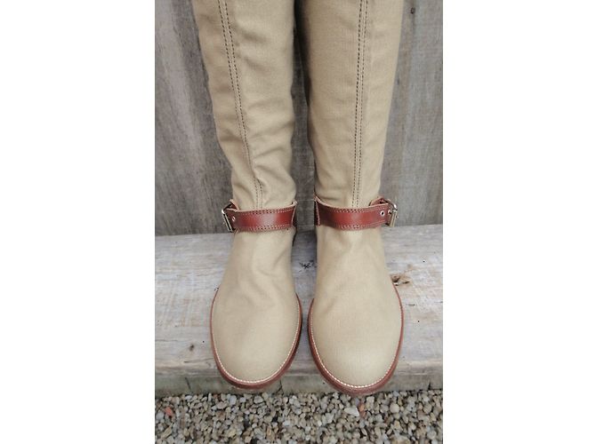 Studio Pollini canvas and leather boots in mint condition Beige - view 5