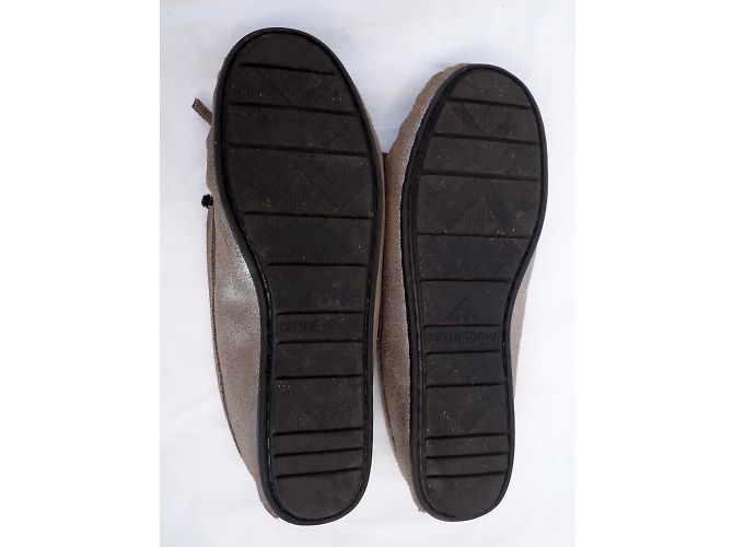Mocassini Minnetonka in pelle scamosciata argento Metallico Grigio antracite Bronzo - vista 4