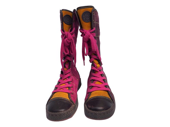 Sneakers alte Pataugas, raro! Porpora Verde chiaro Fuschia - vista 2