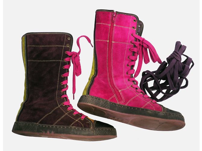 Sneakers alte Pataugas, raro! Porpora Verde chiaro Fuschia - vista 3