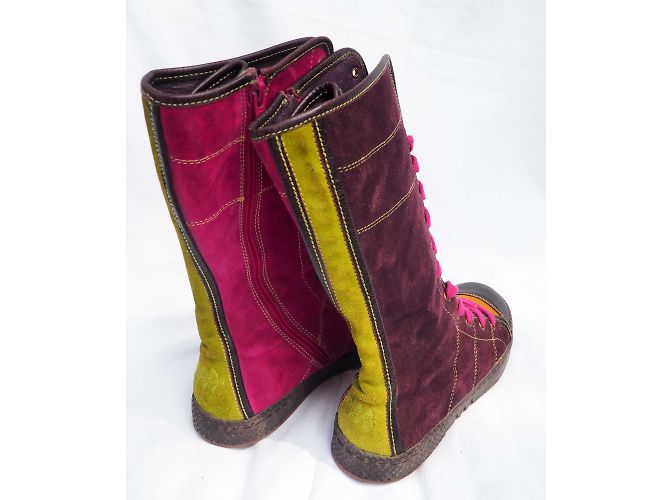 Sneakers alte Pataugas, raro! Porpora Verde chiaro Fuschia - vista 5