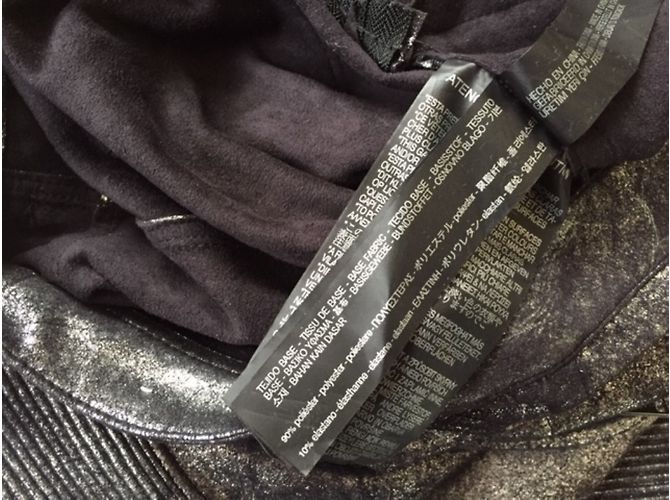 Zara The Biker Jeans Metallic Polysuede Grau - Ansicht 4