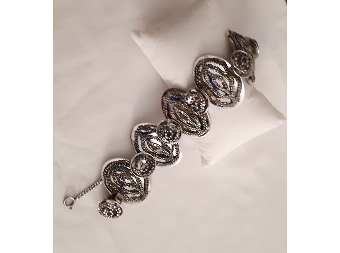 inconnue Bracciale Galoppi in argento con piastre ovali - vista 6
