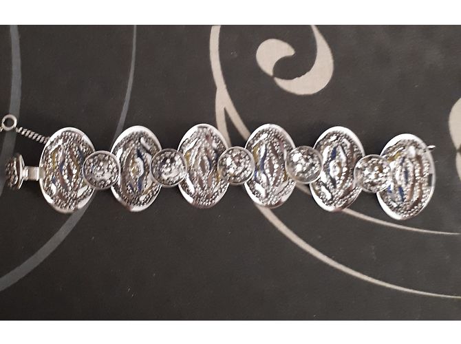 inconnue Bracciale Galoppi in argento con piastre ovali - vista 7