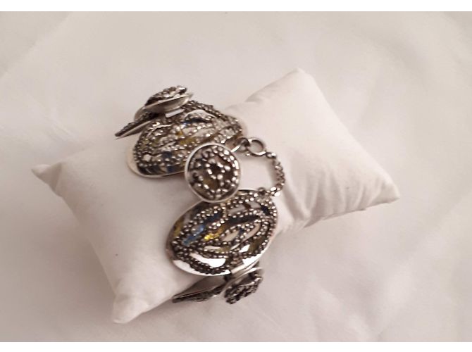 inconnue Bracciale Galoppi in argento con piastre ovali - vista 8