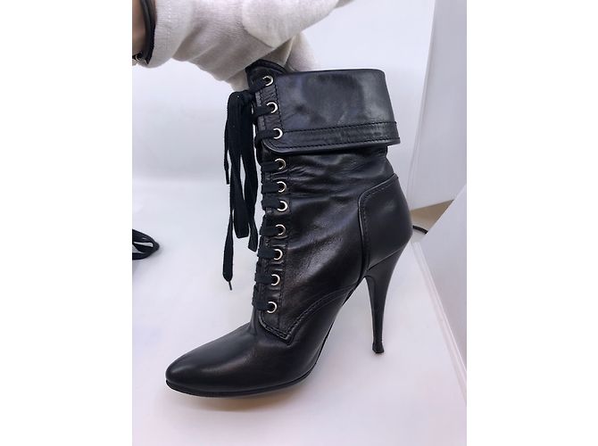 Stivaletti Balmain in pelle nera 37 Nero - vista 9