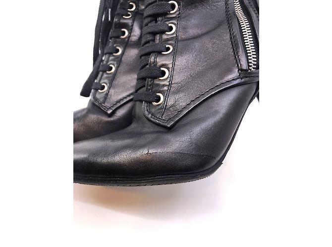 Stivaletti Balmain in pelle nera 37 Nero - vista 12